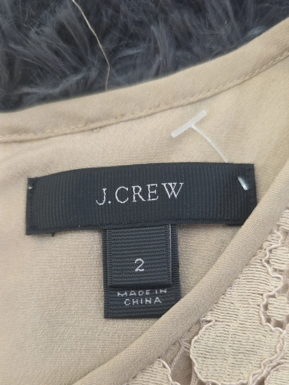 J. Crew Lace Top in Light Beige. Size 2. NWOT